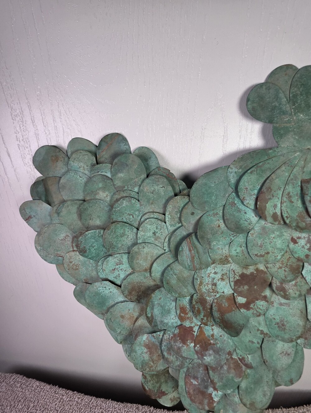 Decorative Green Patina Metal Rooster Yard Or Wall Art - Picture 6 of 13